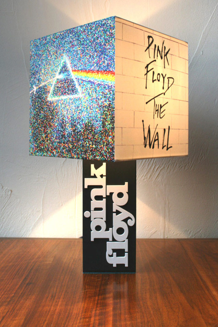 Handmade ‘Pink Floyd’ Lamp + Album Cover Shade The Records Ticking