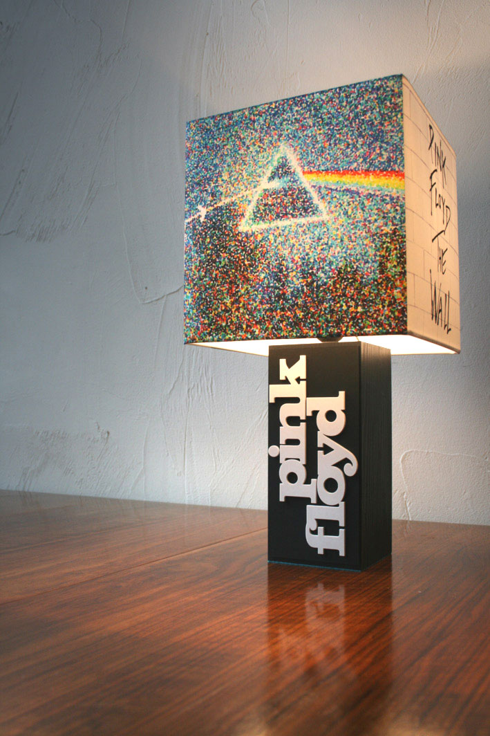 Handmade ‘Pink Floyd’ Lamp + Album Cover Shade The Records Ticking